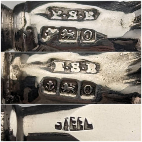 1913年 英国アンティーク 純銀ハンドル シューホーン ボタンフックセット ES Barnsley